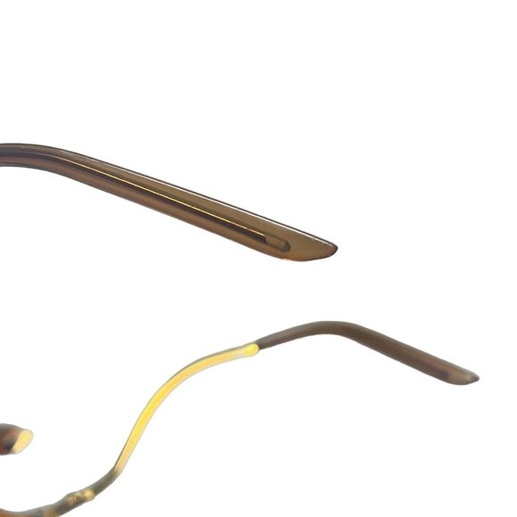 Vintage Damaged Unmarked Rare Sunglasses Gold Tone And Brown Tint Shield Lens - Picture 8 of 16